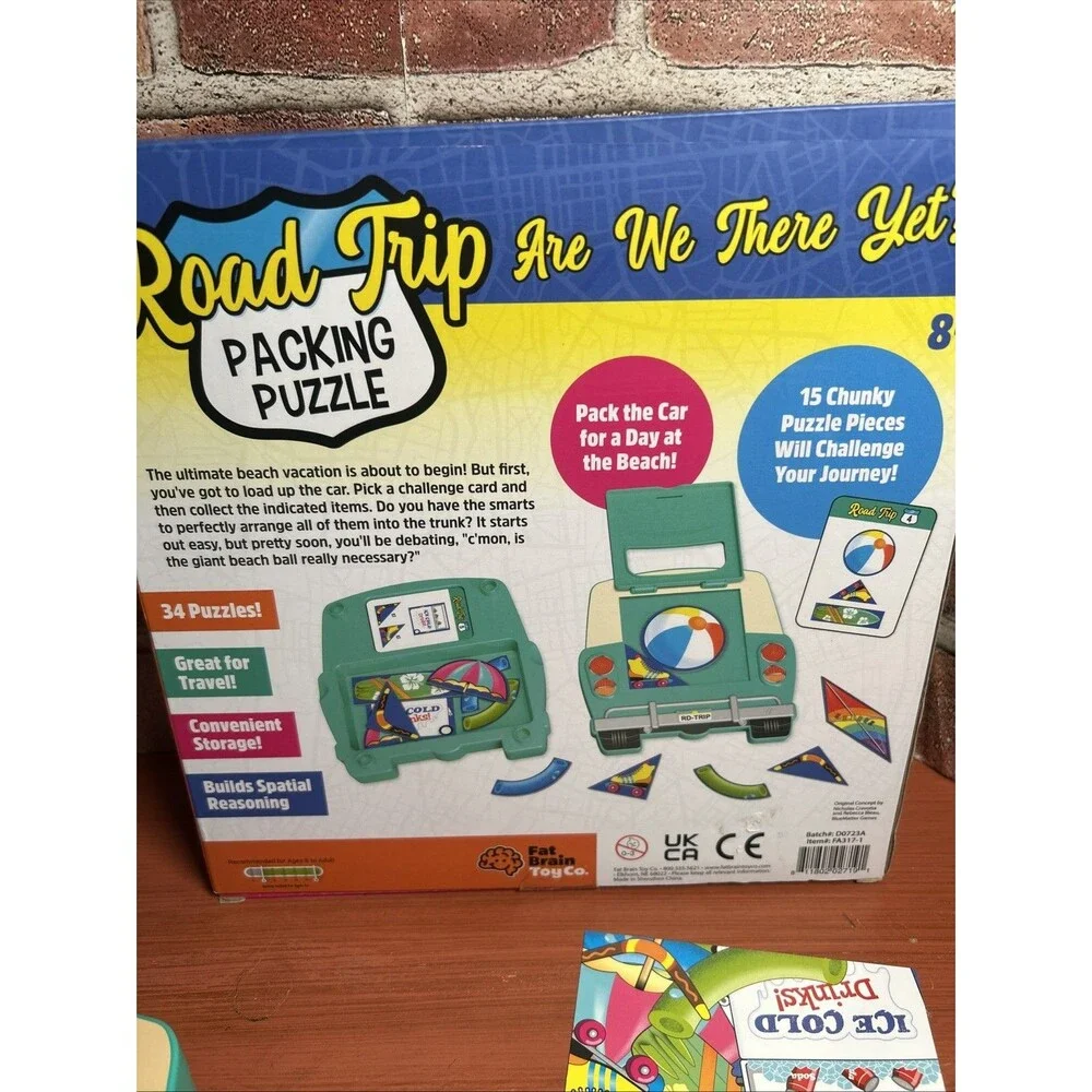 Road Trip Packing Puzzle Game Fat Brain Toy Co. Ages 8+